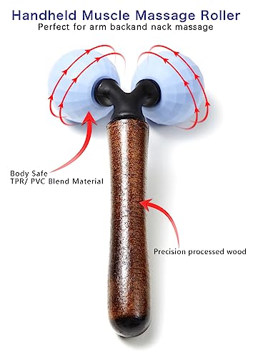 Relax Massage Roller，Handheld Total Body Massager Tools for Back, Neck, Foot, Calf, Leg, Arm & Deep Tissue Massager Relief for Sore Muscles - color: Blue