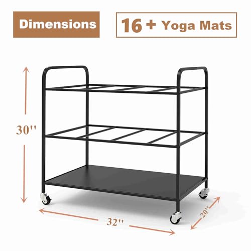 Yoga Mat Holder Organizer Yoga Mat Storage Rack Basket for Home Gym Exercise Workout Equipment Storage Shelf Cart - color: Black, size: 4-SLOT