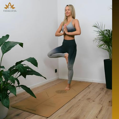 Cork Yoga Mat - 5mm Extra Large 72"x26" Non-Slip Yoga Mat with FSC Certified Portuguese Cork & Natural Rubber Base – Hot Mat for Home & Studio – yoga mat cork