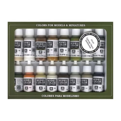 Vallejo - Model Color Effects Earth Tones Set | Modeling Acrylic Paints | 16 Bottles x 18 ml (0.60 fl.oz.) - style: Earth Tones