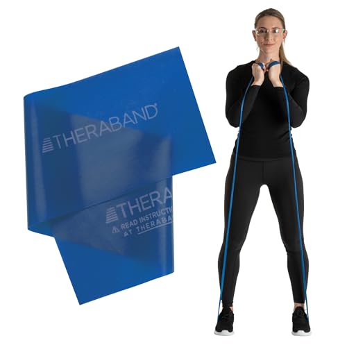 THERABAND Professional Resistance Band, Blue Level 4 Extra Heavy, 5 ft | Elastic resistance band for exercise, strength training, stretching and physical therapy - ideal for home workouts - color: Level 5 / Special Heavy - Blue