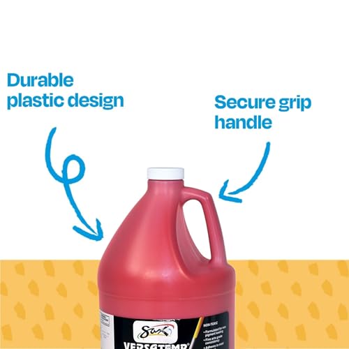 Sax Versatemp Premium Heavy-Bodied Tempera Paint, Primary Red, 1 Gallon