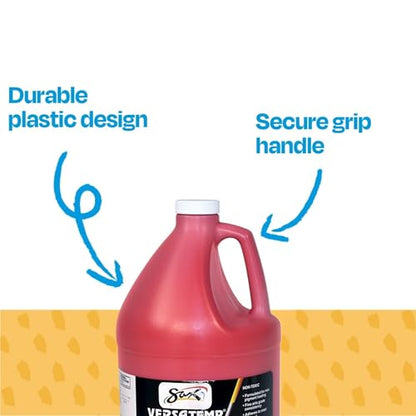 Sax Versatemp Premium Heavy-Bodied Tempera Paint, Primary Red, 1 Gallon