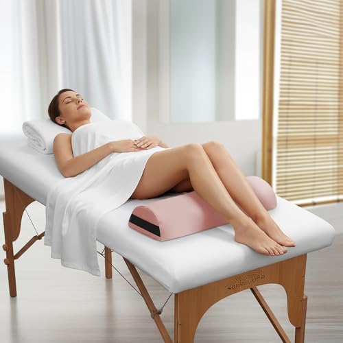 Saloniture Jumbo Half Round Massage Table Bolster Under-Knee Pillow Pad - 26 x 9 x 4.5 Inch - Pink - color: Pink
