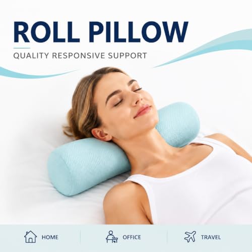Neck Roll Pillow, Cervical Neck Pillow Bolster Pillow for Sleeping - color: Sage Green