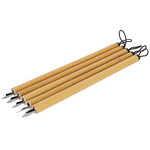 Yosoo Health Gear 5PCS Bamboo Pens, Comic & Arabic Calligraphy Dip Pens (Angled Nib Set) - size: Angled nib set