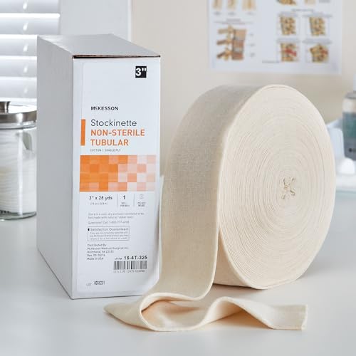 McKesson Stockinette, Non-Sterile, Cotton, Beige, Tubular, 3 in, 1 ct | 25 yds - size: 9.5 Inch x 75 Feet