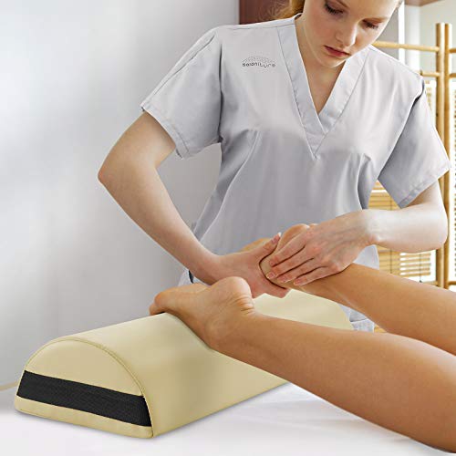 Saloniture Jumbo Half Round Massage Table Bolster Under-Knee Pillow Pad - 26 x 9 x 4.5 Inch - Cream - color: Cream