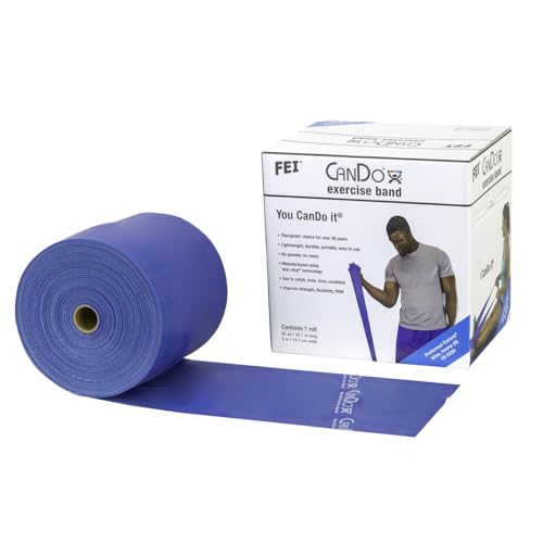 CanDo Low Powder Exercise Band - color: Blue: Heavy, size: 50 yard roll