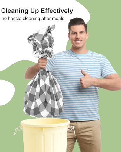 Smiry 8 Packs Gingham Disposable Table Cloth, 54 x 108 Inch Waterproof Plastic Tablecloth, Rectangle Grey and White Checkered Table Covers for Party, Birthday, Picnic, Banquet - color: Grey and White, size: 54"x108" (Pack of 8)