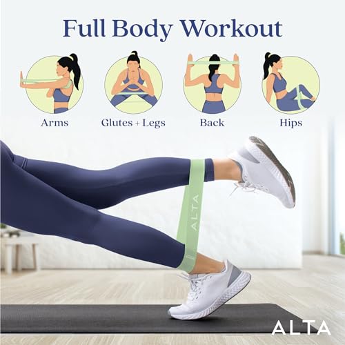 ALTA Mini Loop Bands for Exercise, Durable Latex, Small Resistance Bands - color: 3 Pack - Seaside