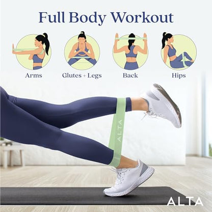 ALTA Mini Loop Bands for Exercise, Durable Latex, Small Resistance Bands - color: 3 Pack - Seaside