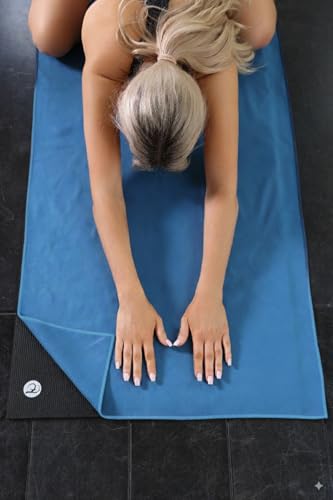 Eunzel Hot Yoga Towel Non Slip Yoga Mat Towel Non-Slip Sweat Absorbent Microfiber Towel for Hot Yoga, Pilates and Workout 72" x 26.5", Navy - color: Navy