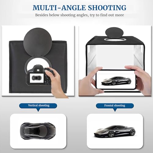 Portable Photo Studio Light Box, PULUZ 16"x16" Professional Dimmable Shooting Tent Kit with 160 LEDs Lights & 6 Kinds Double-Sided Color Backgrounds for Product Photography - size: 16*16 Inch