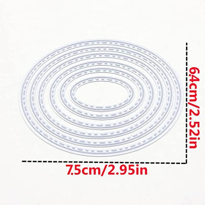 Metal Die Cutting Dies for DIY Scrapbooking Photo Album Decorative Embossing Folder Stencil (6Pcs Oval) - style: Oval
