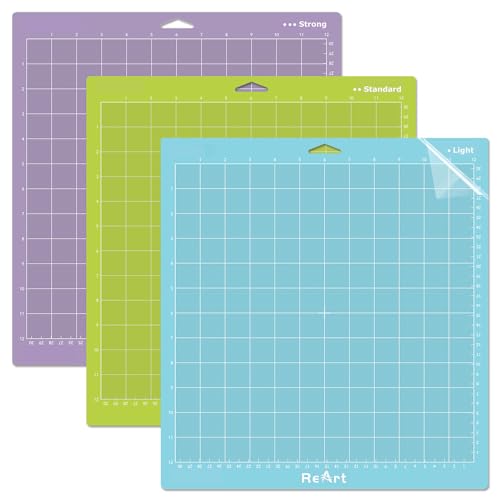 ReArt Cutting Mat Variety 12x12 – 3 Pack Strong, Standard, Light-grip Adhesive Cut Mat Replacement - color: Variety 3P