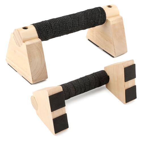 Wood Parallettes Bars for Home Workout, Push Up Bars & Dip Stands, Wooden Calisthenics Equipment Handstand Blocks for Strength Training, Rehabilitation & Gymnastics - size: 20cm