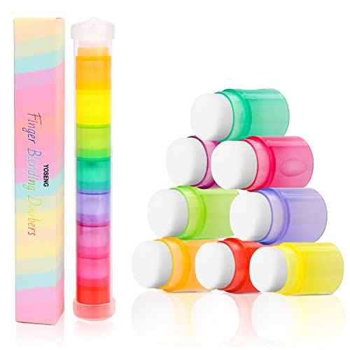 Yoseng 8 Pcs Blending Brushes For Card Making,Card Making Supplies,Finger Blending Brushes Daubers With Storage Box,Crafter Color Coded Handles Ink Blender Tool,Brush Head Diameter 0.77 Inches - color: Light Colour