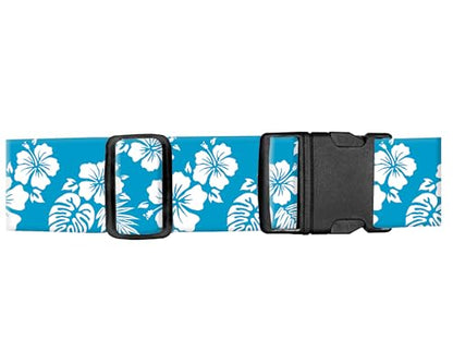 Luggage Straps for Suitcases, Adjustable Travel Belt, Durable Wide Luggage Strap, Cute Suitcase Strap Identifiers with Buckle, Bag Straps for Luggage, Blue White Flowers - color: Blue White Flowers