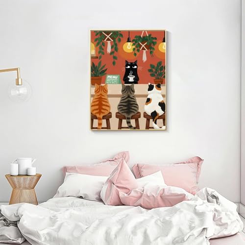 Black Cat Diamond Art Kits for Adults Diamond Painting Kit for Beginner | Bathroom Animal 5D Funny DIY Diamond Dots Full Drill Crafts for Gem Art Dot Art for Adults Home Wall Decor for Teens 12x16 in - color: DP03847
