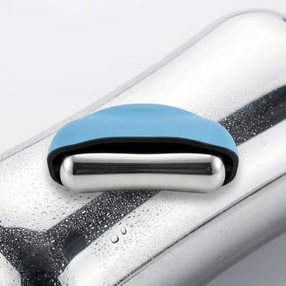 Cooling Massage Roller with Ergonomic Handle for Deep Tissue-Blue | 360° Easy-Glide Ice Massage Ball for Myofascial Release, Cold Therapy Roller Post-Workout Recovery & Muscle Pain Relief - color: Blue
