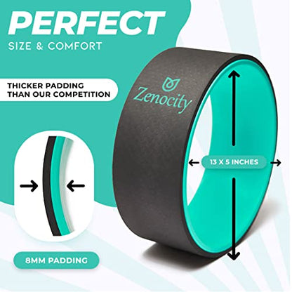 Yoga Back Roller - Yoga Wheel for Stretching and Back Pain Relief - Back Stretcher - Foam Roller - Balance Accessory for Stretching - Thick Padding for Comfort - Improve Flexibility