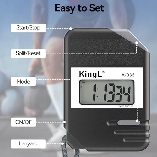 2 Pack Digital Stopwatch Timer with Large Display,Lap Split Mode, Waterproof Handheld Timer for Coaches, Teachers, Kids, Running, Swimming, Training(Black-2 Pack) - style: style1-2pack/Black