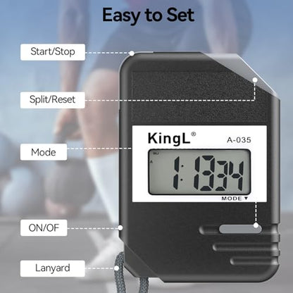 2 Pack Digital Stopwatch Timer with Large Display,Lap Split Mode, Waterproof Handheld Timer for Coaches, Teachers, Kids, Running, Swimming, Training(Black-2 Pack) - style: style1-2pack/Black