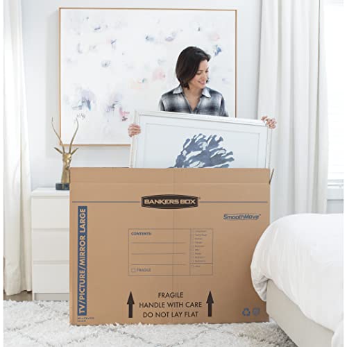 Bankers Box 4-Pack Medium TV/Picture/Mirror Moving Boxes | Protect TVs, mirrors, and framed art with rigid moving boxes sized for flat, fragile items. - style: Medium