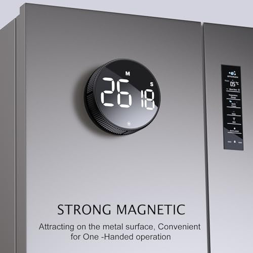 BlueSnail Kitchen Timer with LED Digital Display Smart Efficana for Home Classroom Gym Office, Volume and Brightness Adjustable Productivity Timer - color: Black