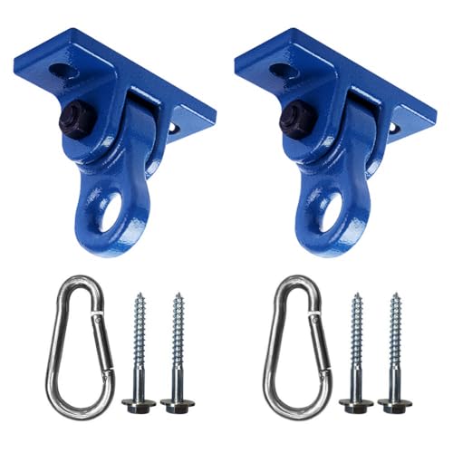 ABUSA Heavy Duty Blue Swing Hangers Screws Bolts Included Over 5000 lb Capacity Playground Porch Yoga Seat Trapeze Wooden Sets Indoor Outdoor 2 Pack - color: 2 Packs Blue, size: 2 Pack