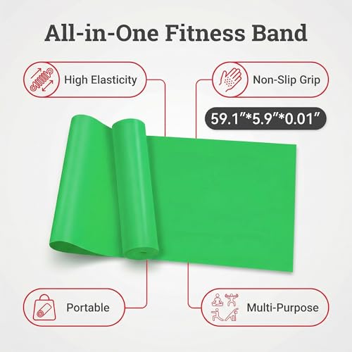 1.5M Resistance Band Elastic Stretch Band for Yoga Pilates and Strength Training - color: green