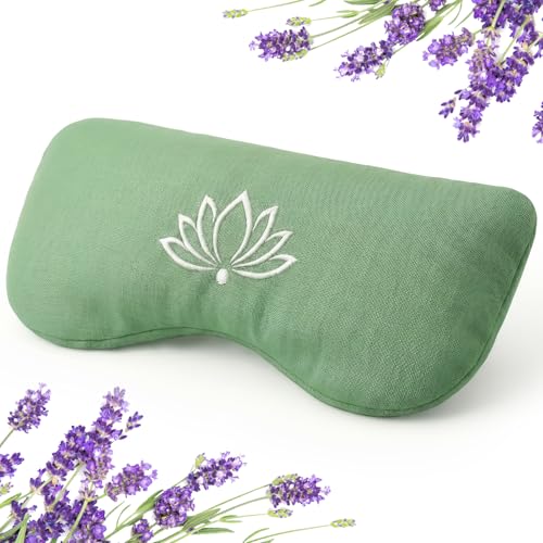 Hihealer Weighted Lavender Eye Pillow, Linen Flaxseed Eye Mask for Sleeping - color: Green