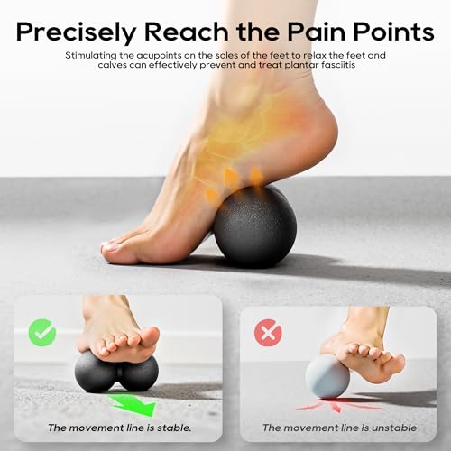 Peanut Massage Ball for Myofascial Release & Plantar Fasciitis Pain Relief - color: Black-single Pack