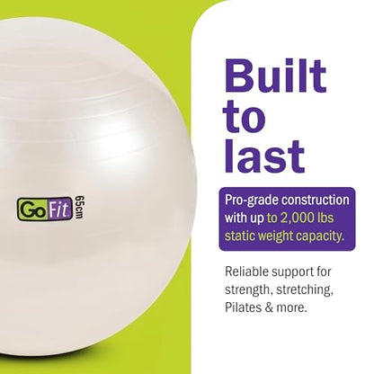 GoFit Stability Ball - color: White, size: 65 cm