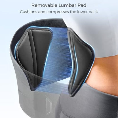 FREETOO Back Brace For Lower Back Pain Relief, Back Support Brace Men Women | 3D Knitted Fabric,Metal Plate,Lumbar Pad, Herniated Disc,Sciatica,Strain,Scoliosis, Work,Heavy Lifting,Driving,Cycling,Gym - size: X-Large (Waist: 47.2～53.9 Inch)