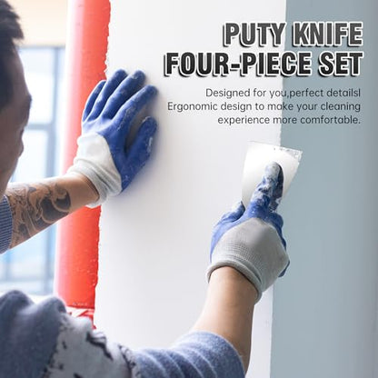 Fishark Putty Knife Set, 2" 3" 4" 6" 8" All-Stainless Steel Scraper, 5Pcs | Spackle Knife, Flexible Blade, Easy Clean, for Drywall Repair, Removing Wallpaper, Mud, Applying Plaster & DIY projects - color: 2" 3" 4" 6" 8"