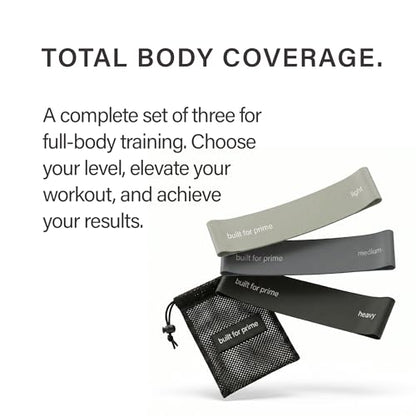 Mini Resistance Bands, Set of 3 – Non-Slip Workout Bands for Strength Training, Physical Therapy & Progressive Activation - color: Silverstone, Slate, and Carbon