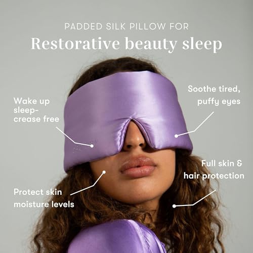 DROWSY Silk Sleep Mask - Face-Hugging, Padded Cocoon for Luxury Sleep in Total Darkness - 100% Pure Mulberry Silk (Lavender Haze) - color: Lavender Haze, size: 1 Count (Pack of 1)