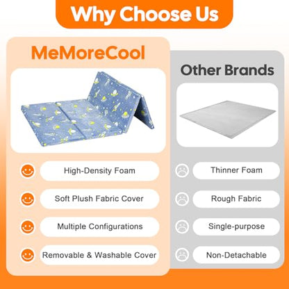 MeMoreCool Kids Floor Mattress, 48x72 Inch Foldable Play Mat, Rocket - color: Denim Rocket
