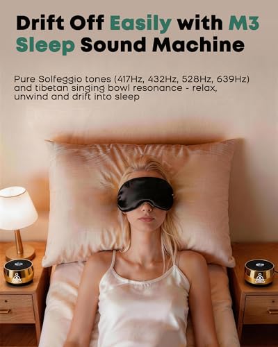 M3 Zen Frequency Sound Machine，Portable Meditation Chime for Calm | Anxiety Relief & Sleep Aid | Screen-Free Alternative to Kinetic Sand Art | Includes Carry Bag - color: Gold