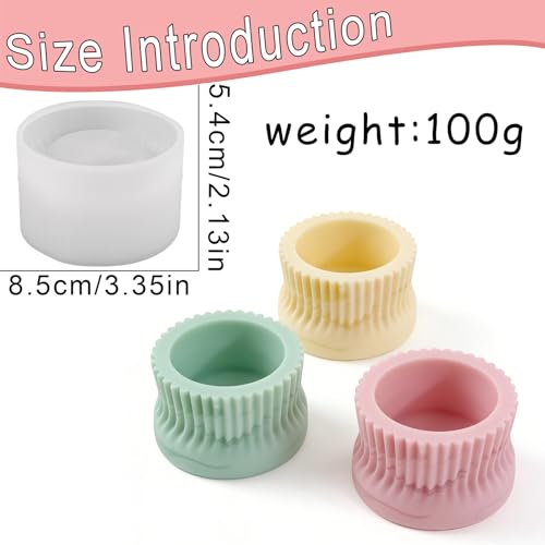 Wavy Ruffles Resin Mold Silicone Candle Jar Mold for Epoxy Casting | Epoxy Resin Casting Mold for Candle Making, DIY Bottle Jewelry Trinket Container Candle Holder Flower Pot Crafts Home Decor - color: Wavy Resin Molds