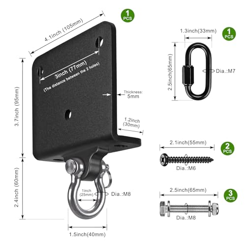 BeneLabel Heavy Bag Hanger for Punching Bag Beam Mount Hardware 360° Rotation Boxing Bag Ceiling Mount I-Beam Hanger for Hanging Heavy Punching Bags Wall Hangers - color: 180° D-ring Beam Hanger ( 1 Pcs )