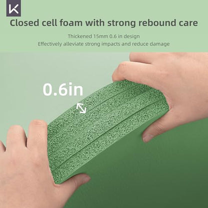 KEEP Extra Thick NBR Yoga Mat - color: Green, size: 72”x32”x15mm
