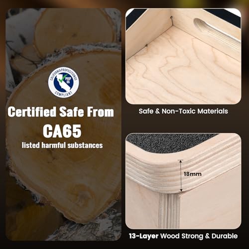 Sportneer Squat Wedge, 1200LB Wooden Heel Elevated Board for Squats | 15°/ 20° Squat Wedge Block, Slant Board for Squats Weightliting Home Gym Squat Wedge Non-Slip - size: 15°