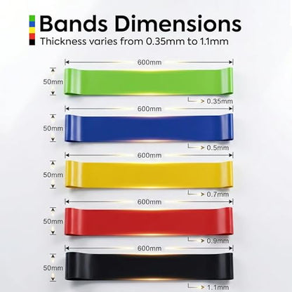 → Resistance Bands Set, 5 Levels Exercise Bands for Workout, Stretching & Physical Therapy, Latex-Free TPE Fitness Bands with Carry Bag