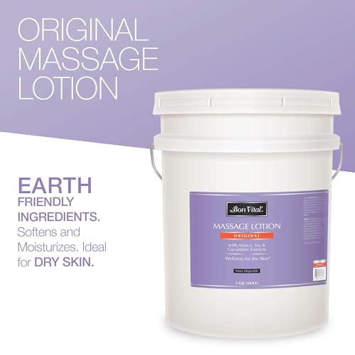 Bon Vital Original Massage Lotion, 5 Gallon Pail, Lightweight, Non-Greasy - size: 5 Gallon