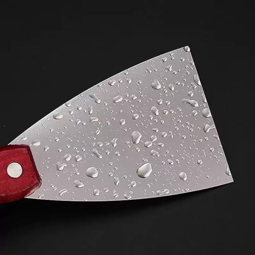 5Pcs 4" Putty Knife Scrapers Stainless steel spatula Tool set，with a comfortable wooden handle，for Scrapering,Drywall Repairs and Spreading，Taping Drywall Wall Painting (4" - 5Pcs) - color: 4" - 5pcs