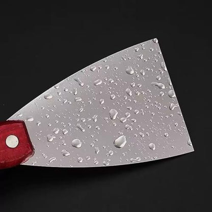 5Pcs 4" Putty Knife Scrapers Stainless steel spatula Tool set，with a comfortable wooden handle，for Scrapering,Drywall Repairs and Spreading，Taping Drywall Wall Painting (4" - 5Pcs) - color: 4" - 5pcs