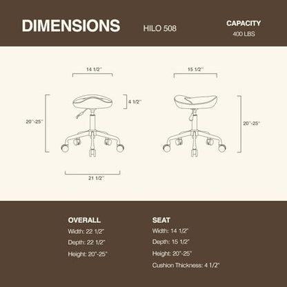 Ergonomic Rolling Stool, Adjustable Swivel Chair with Wheels, Vanilla - color: Vanilla, size: Standard without Backrest
